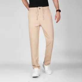 Lightweight Drawstring Trousers  -  CAMEL