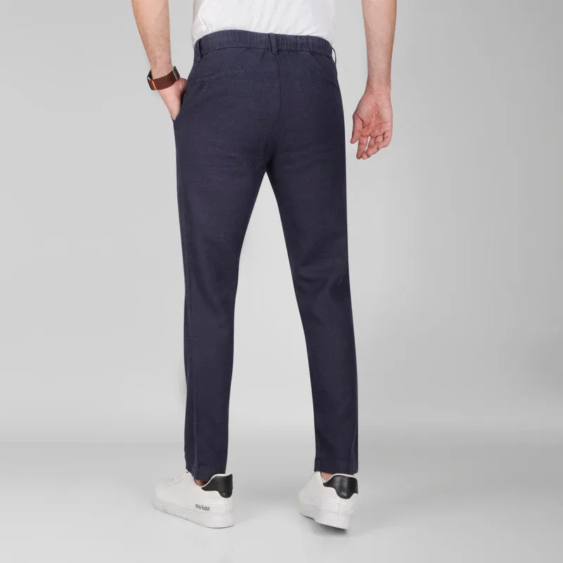 Lightweight  Ramie-Cotton Trousers-   NAVY