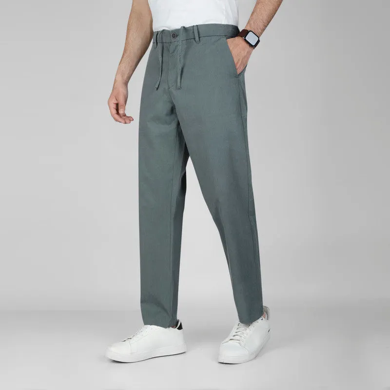 Lightweight TENCEL-Cotton Trousers -   DARK OLIVE