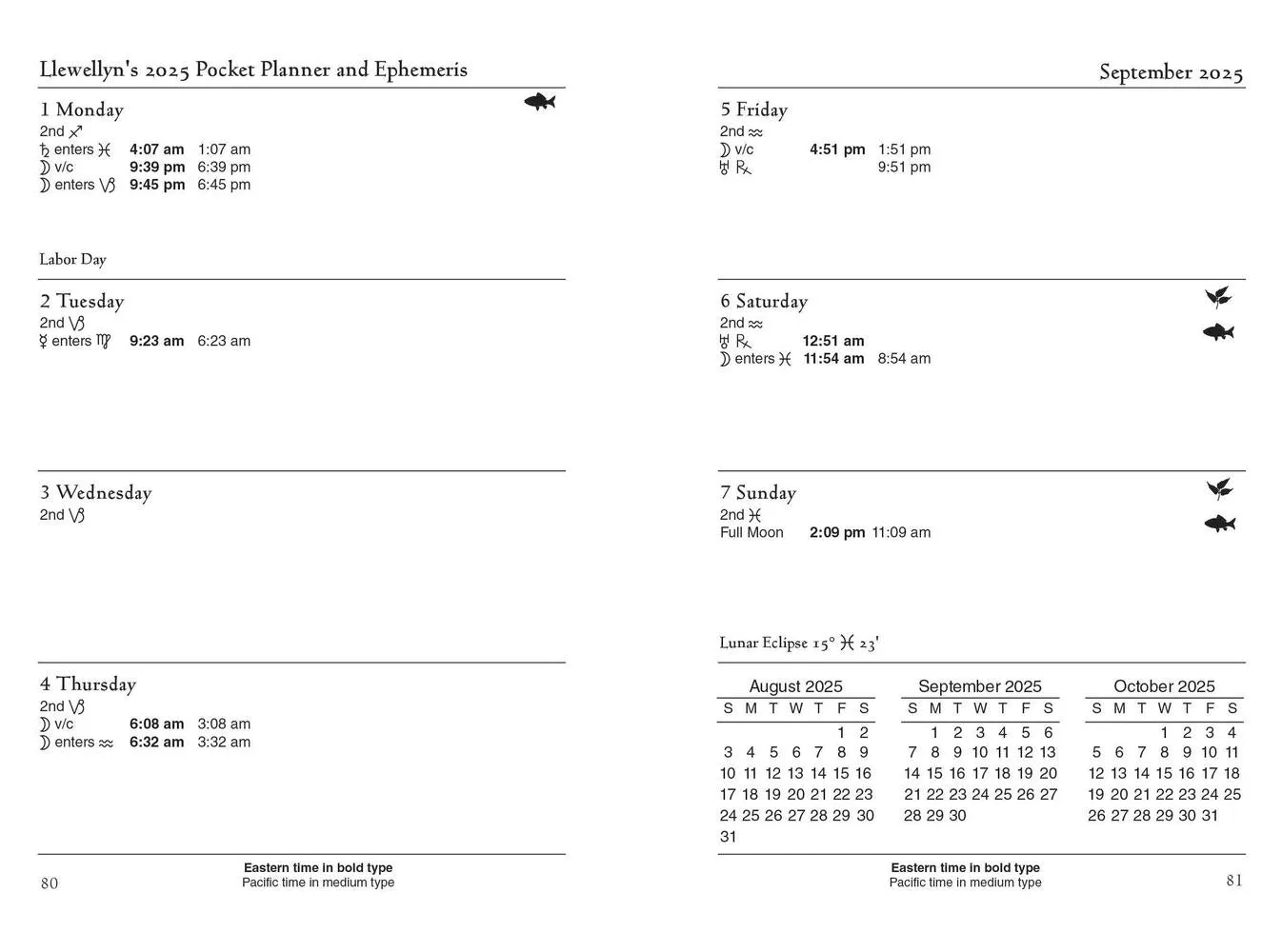 Llewellyn's 2025 Astrological Pocket Planner