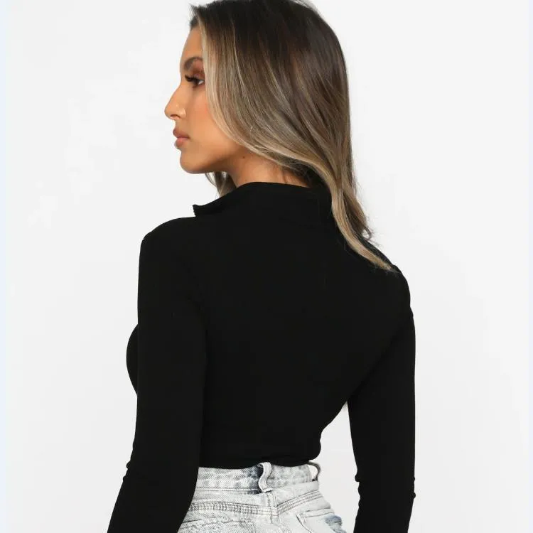 Long Sleeve Bodysuit with Zipper