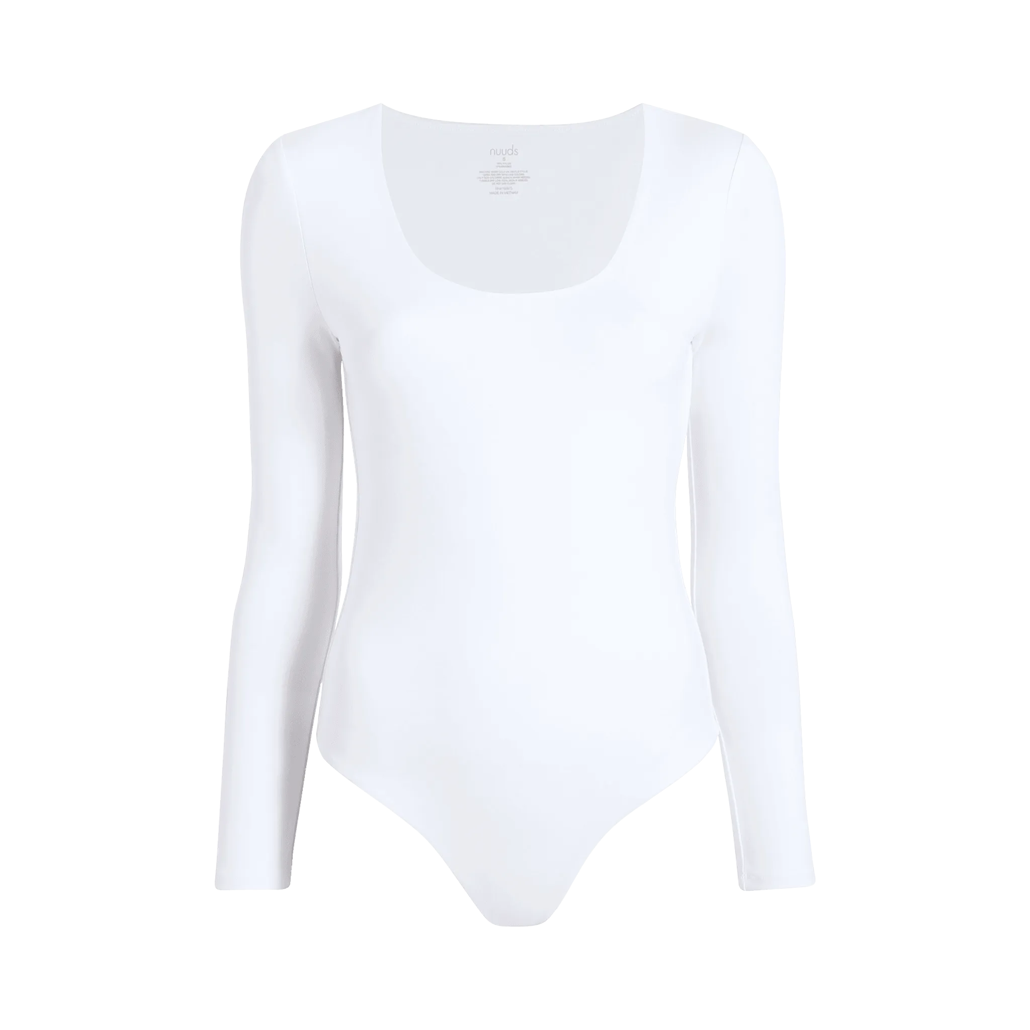 Long Sleeve Scoop Neck Bodysuit | White