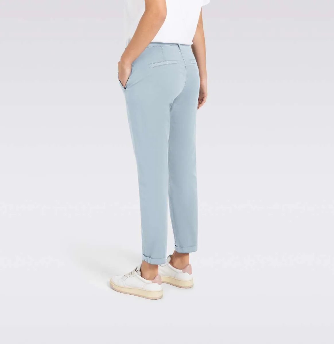 MAC WOMEN'S TURN UP CHINO - ICE BLUE