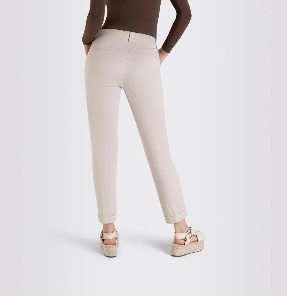 MAC WOMEN'S TURN UP CHINO - IVORY