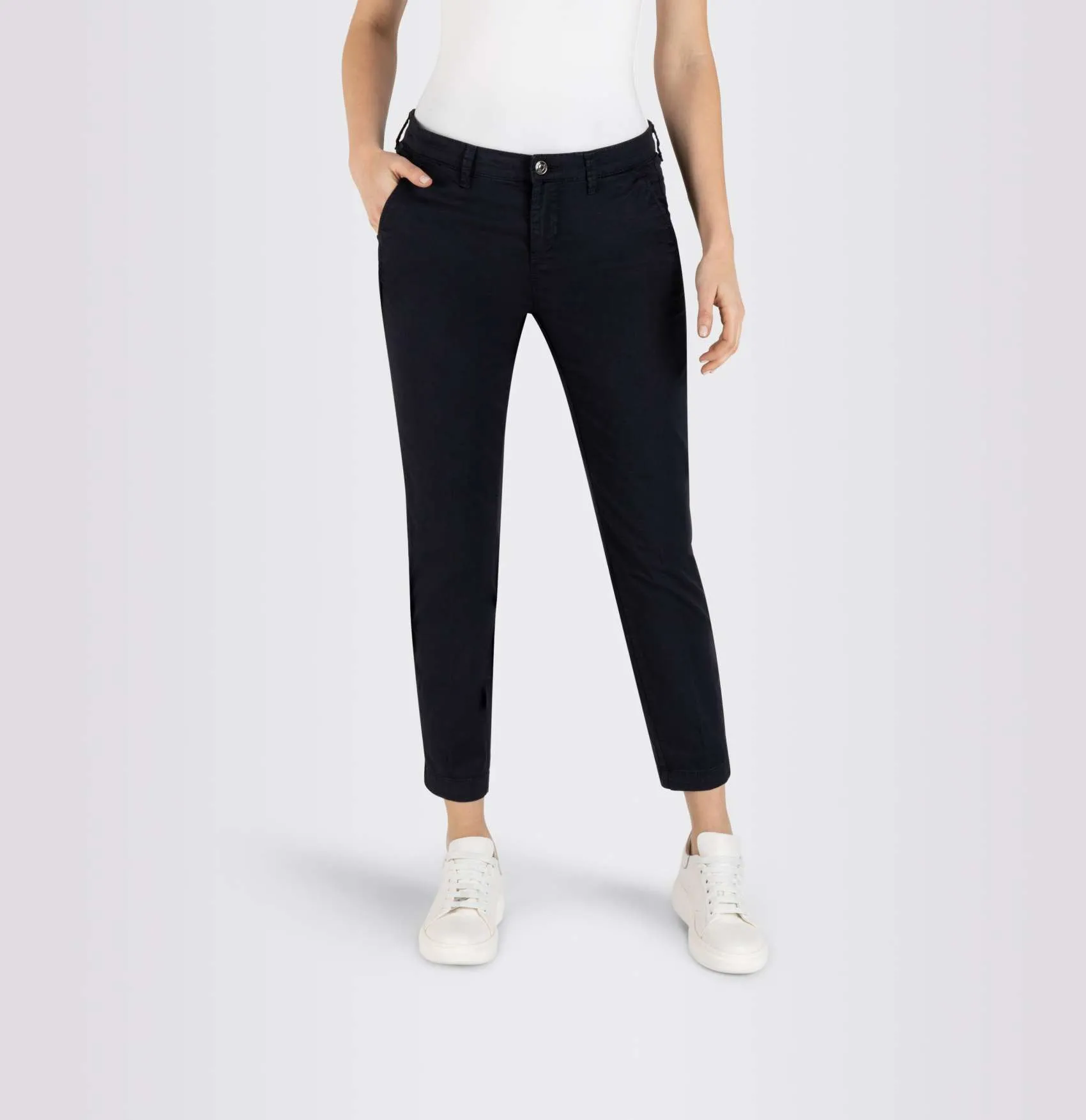 MAC WOMEN'S TURN UP CHINO - POWER DARK BLUE