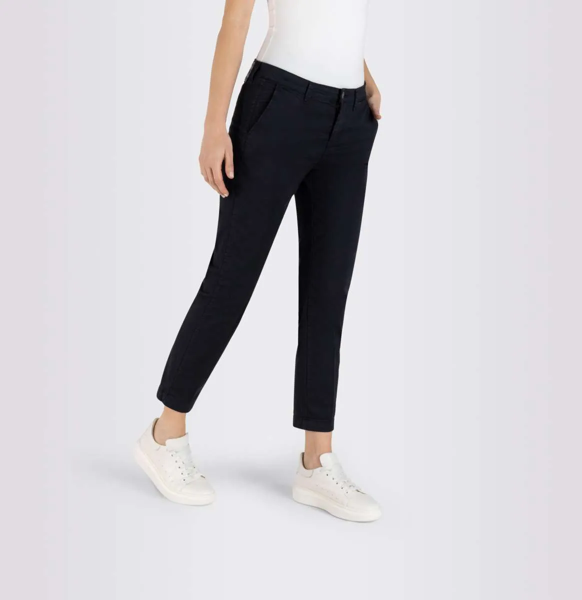 MAC WOMEN'S TURN UP CHINO - POWER DARK BLUE