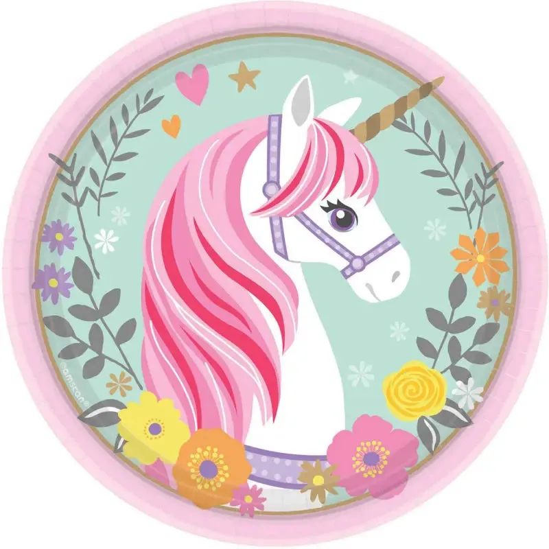 Magical Unicorn Plates - Lunch 8 Pkt
