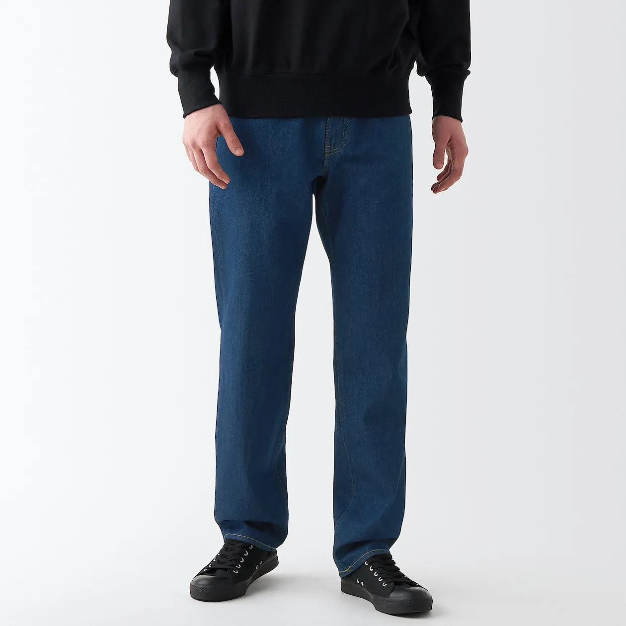 Men's Denim Regular Pants Blue (L 32inch / 82cm)