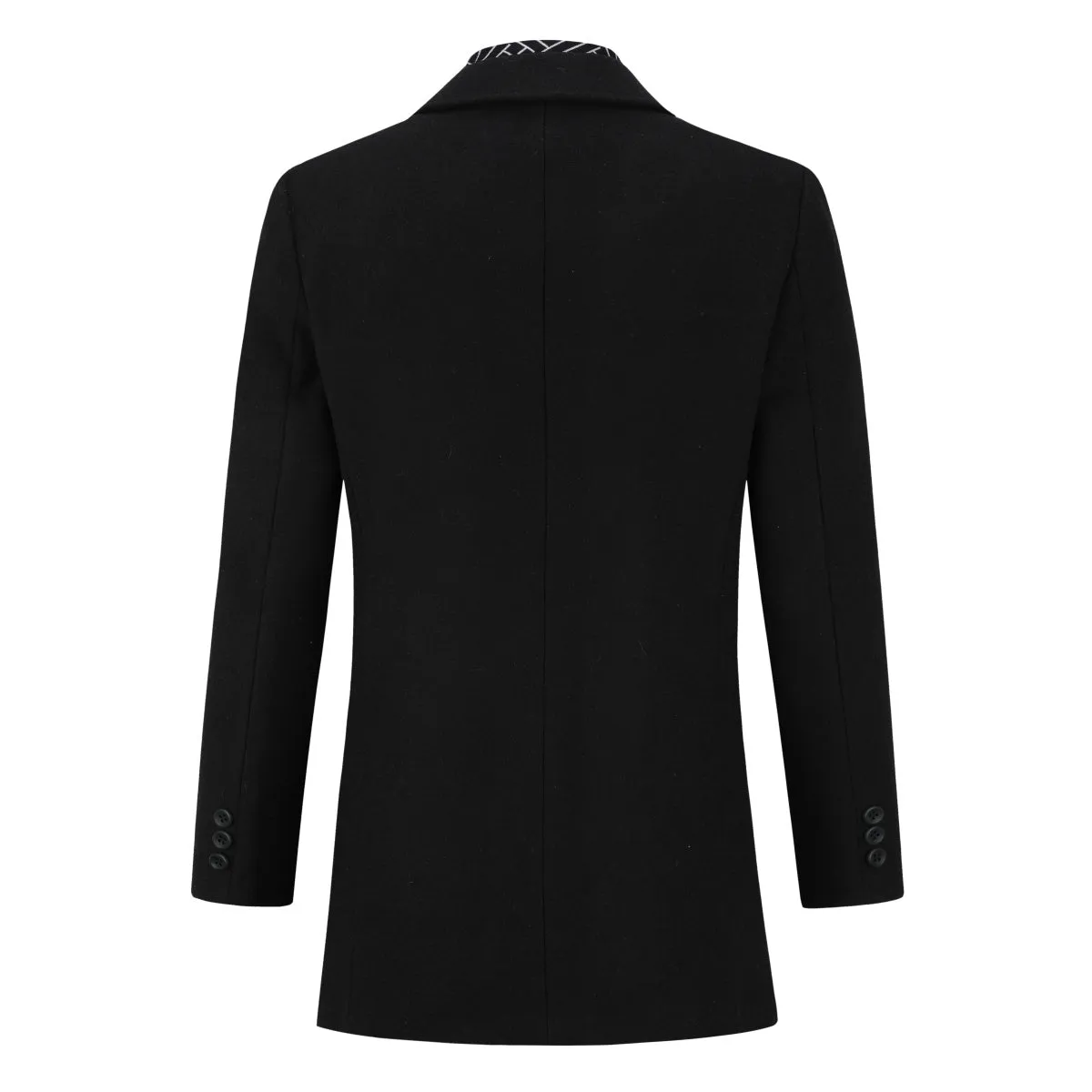 Men's Lapel Two Button Coat Black