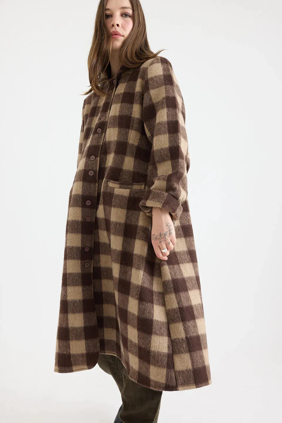 Metta Melodrama Coat - Caramel Wool Check