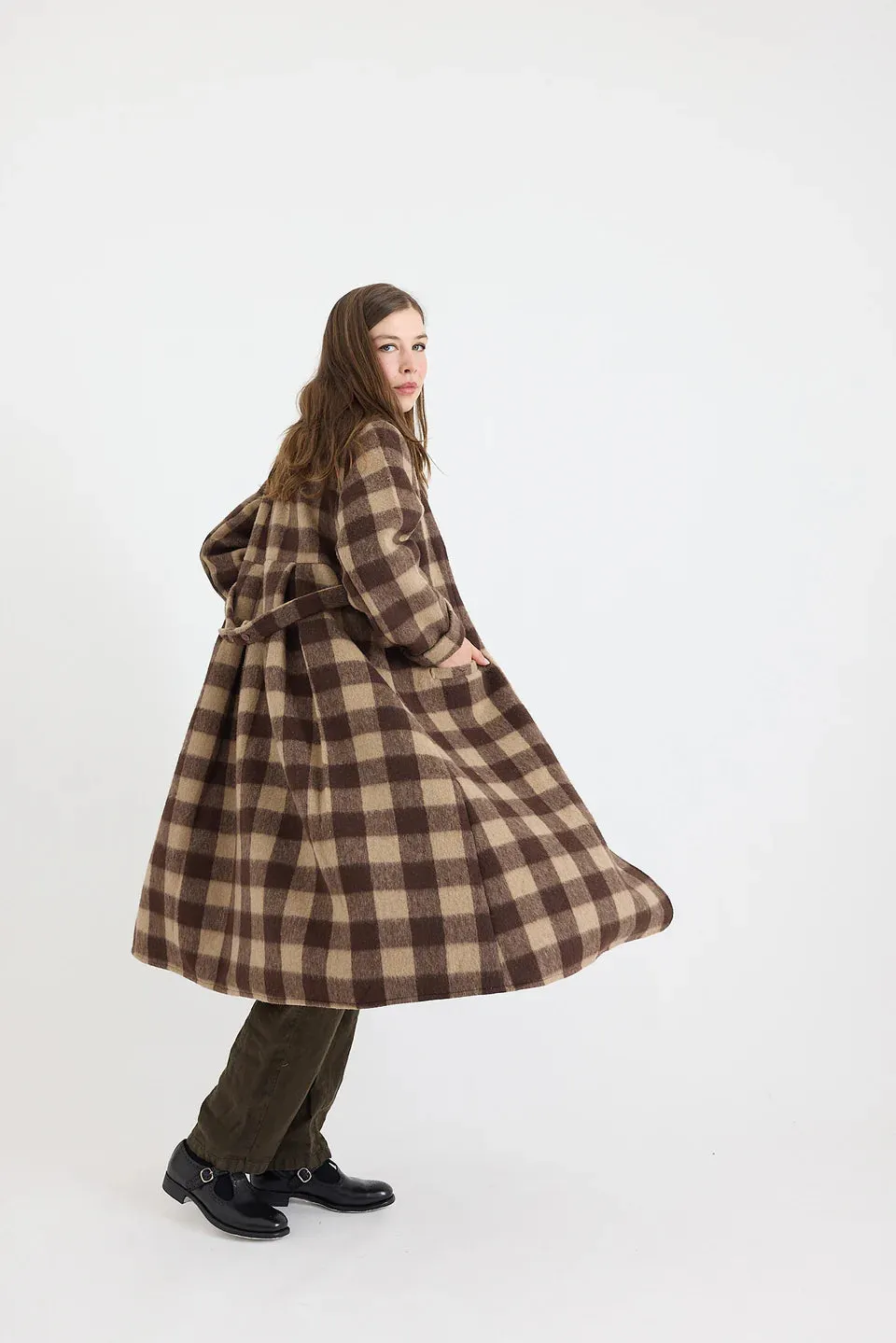 Metta Melodrama Coat - Caramel Wool Check