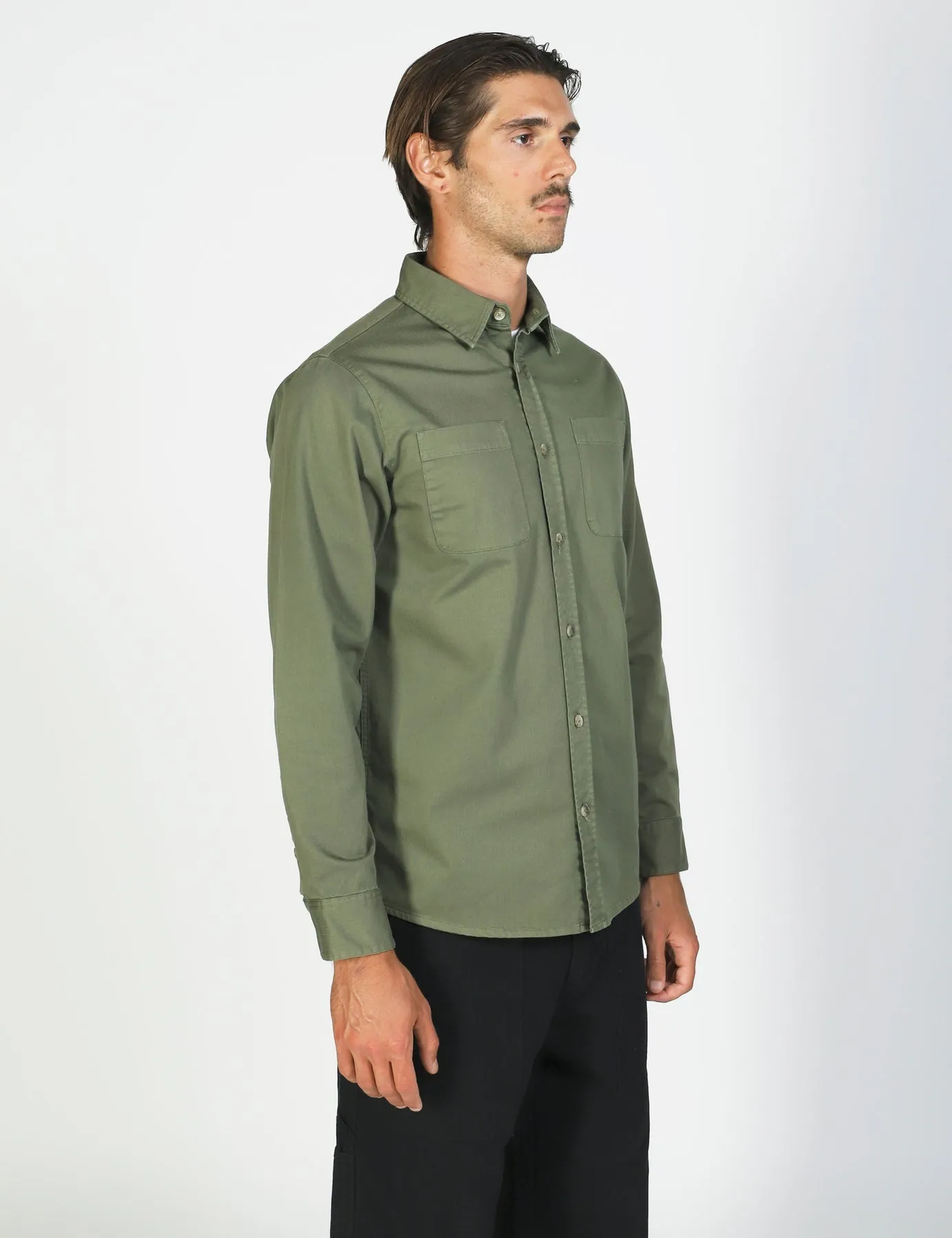 MR SIMPLE York Shirt LS army