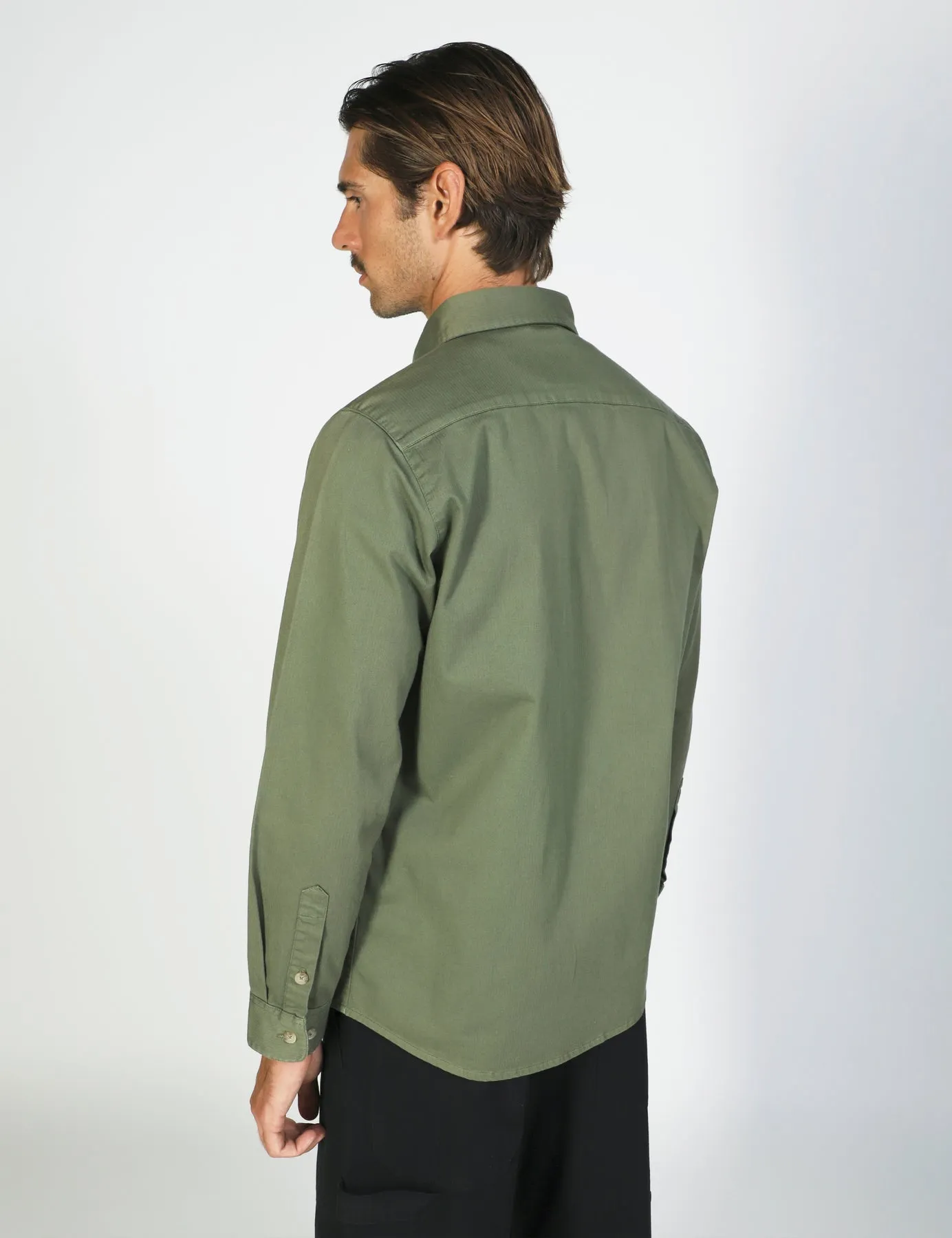 MR SIMPLE York Shirt LS army