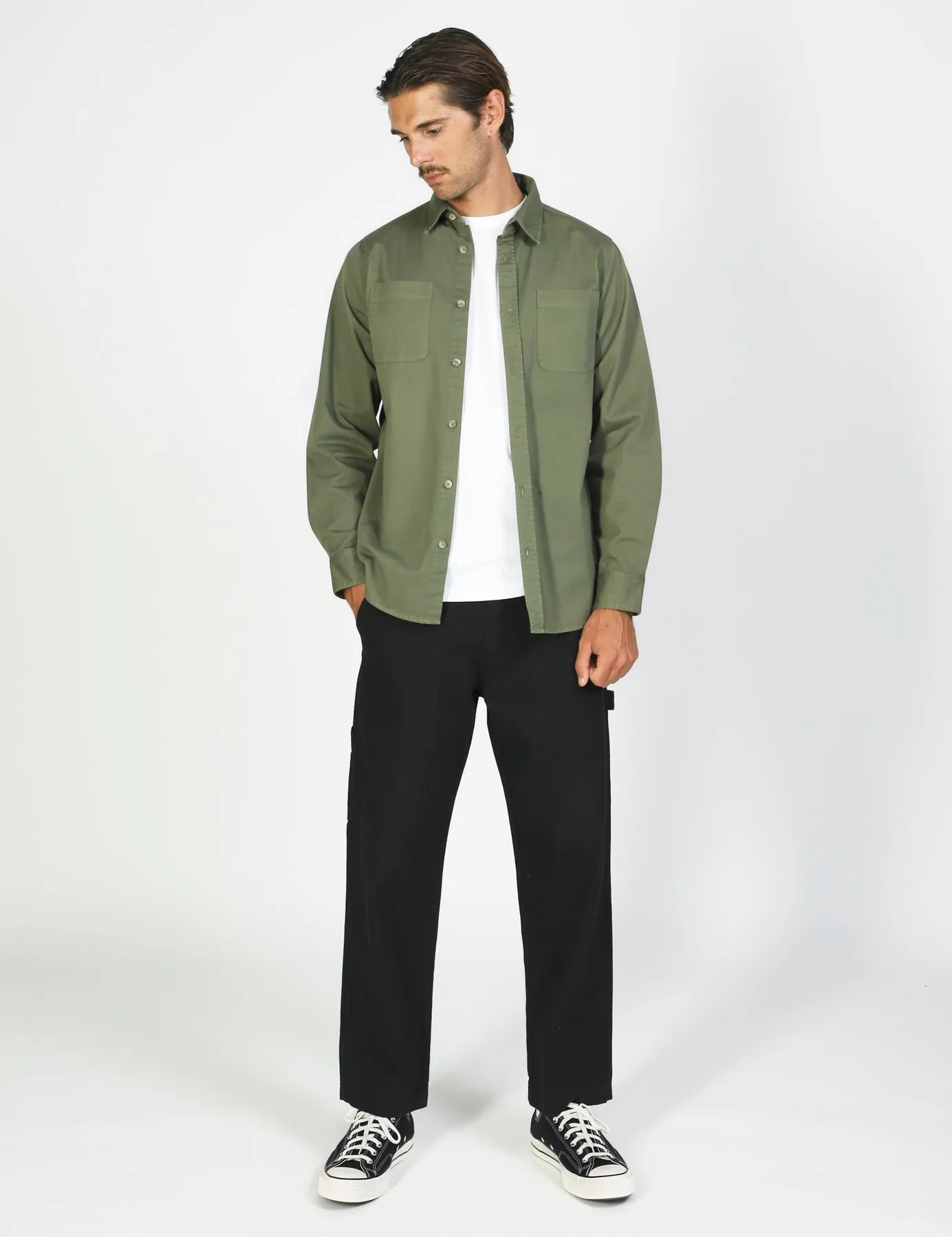 MR SIMPLE York Shirt LS army