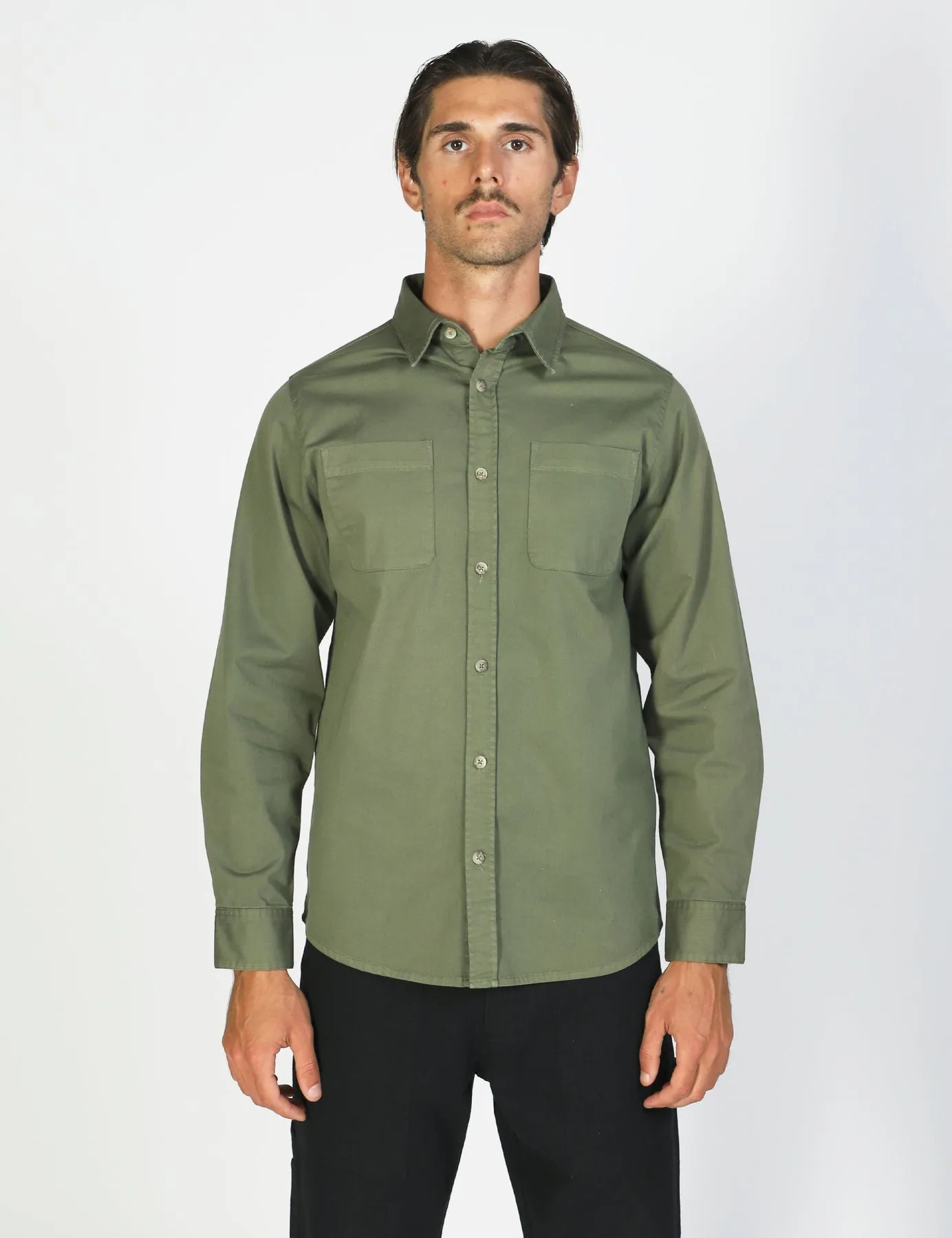 MR SIMPLE York Shirt LS army