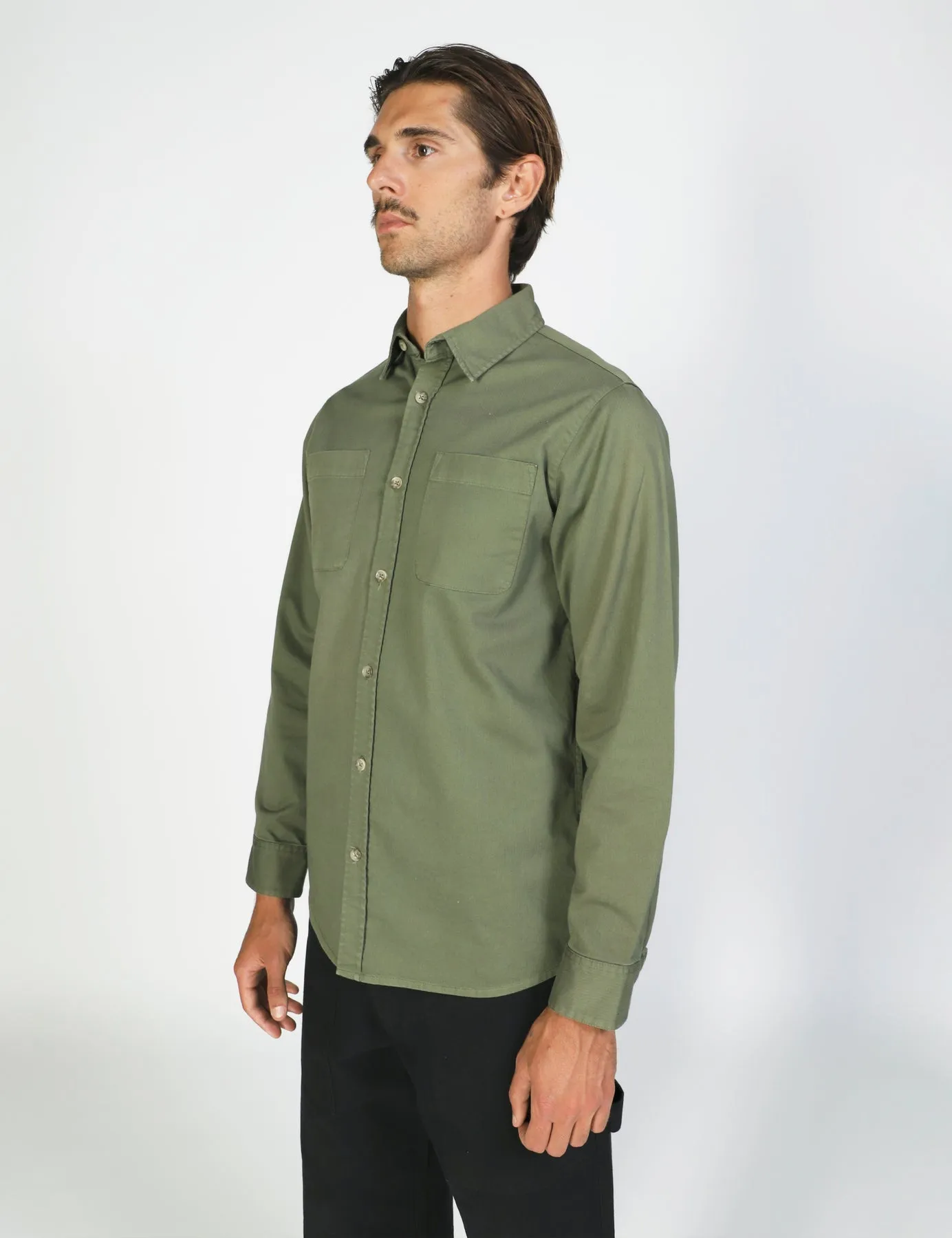 MR SIMPLE York Shirt LS army