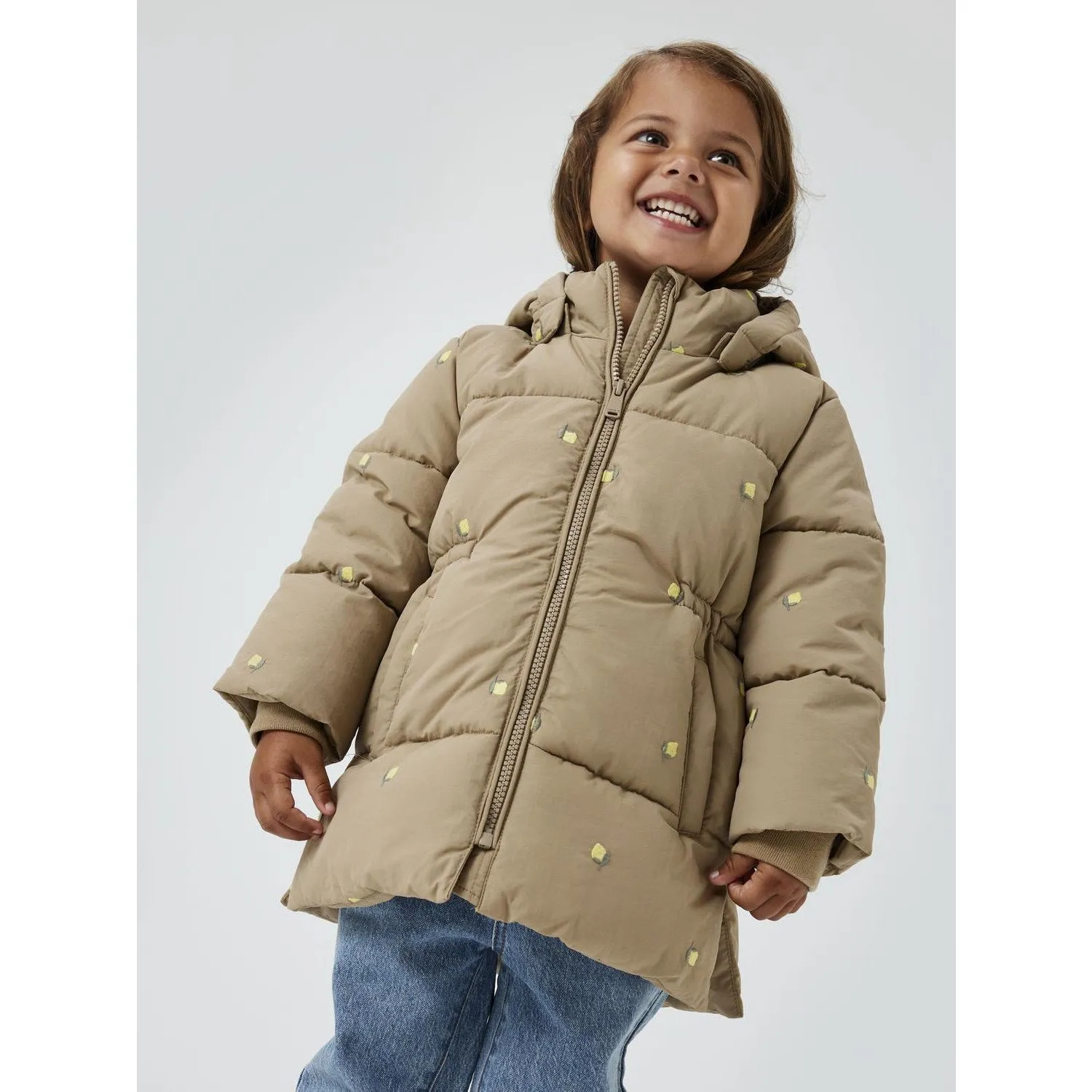 Name It Silver Mink Molly Puffer Jacket Long