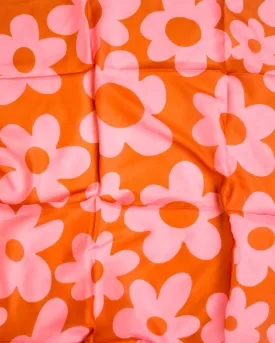 Nicsessories Pink & Rust Retro Daisy 2 in 1 Pre-Tied Bandanna with Full Non Slip Grip