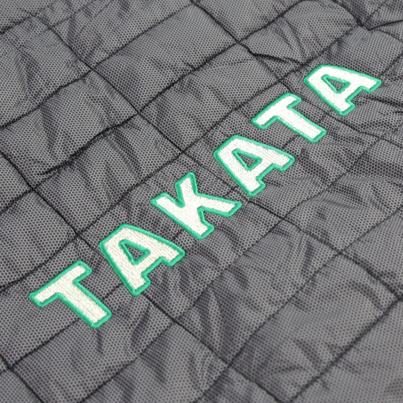 Official Takata Grey Zip-Up Puffer Jacket with Embroidered Logo - Large