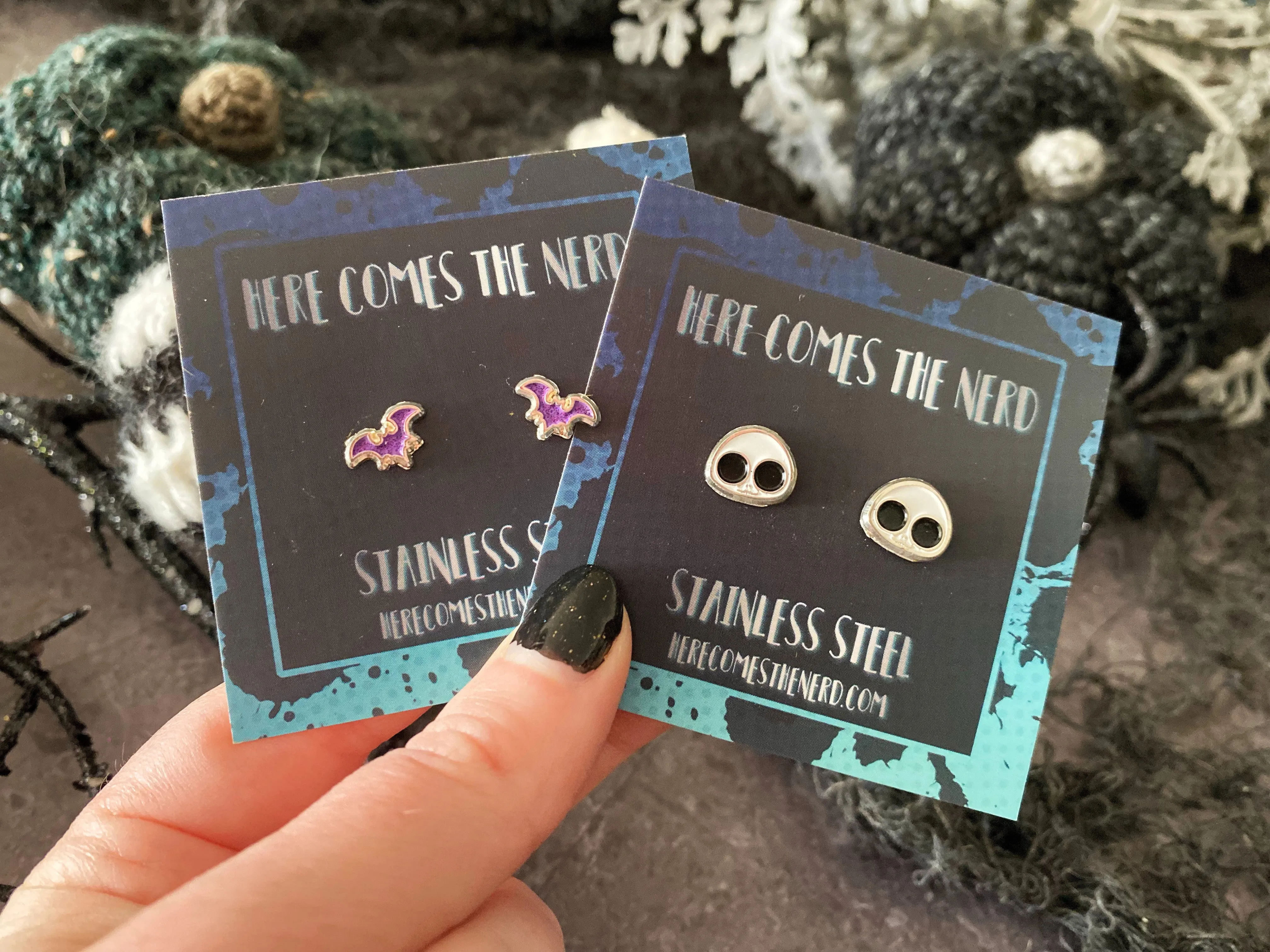 Pumpkin King - Stud Earrings (For Sensitive Ears)
