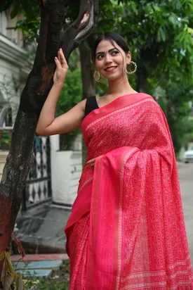 Ready to wear Dola Silk Over All Bastar Art  Printed With sequence Border Wrap in 1 minute Saree
