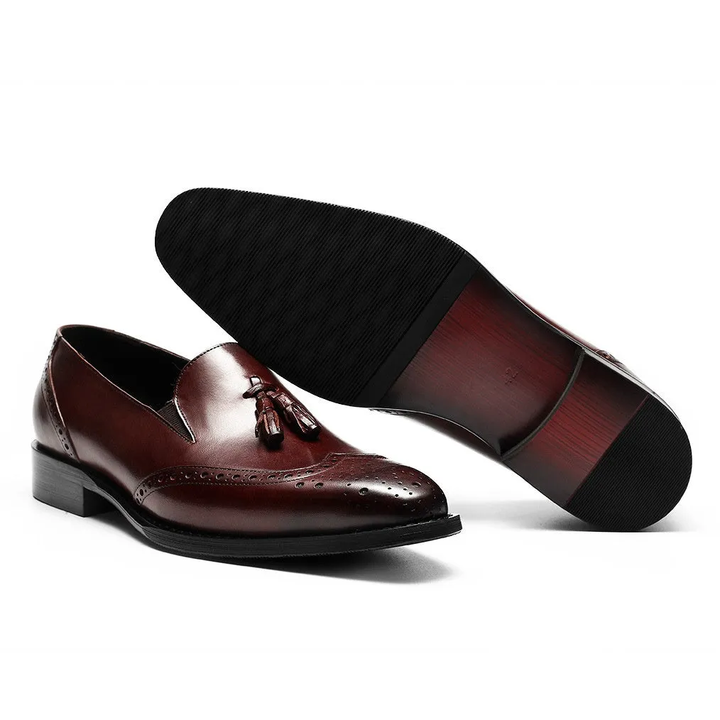 Retro Brogue Tassel Carving Loafer for Men