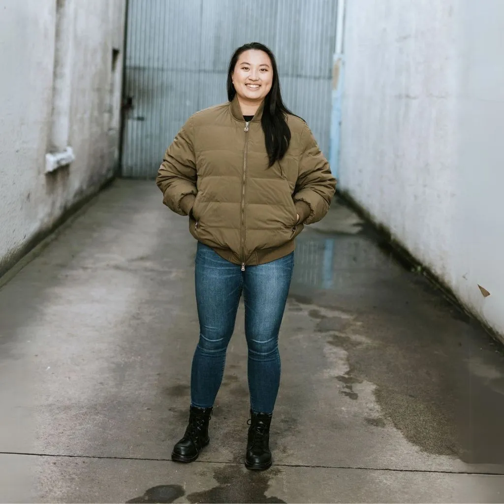 Rue Women's 90/10 Down Bomber Jacket - Loden