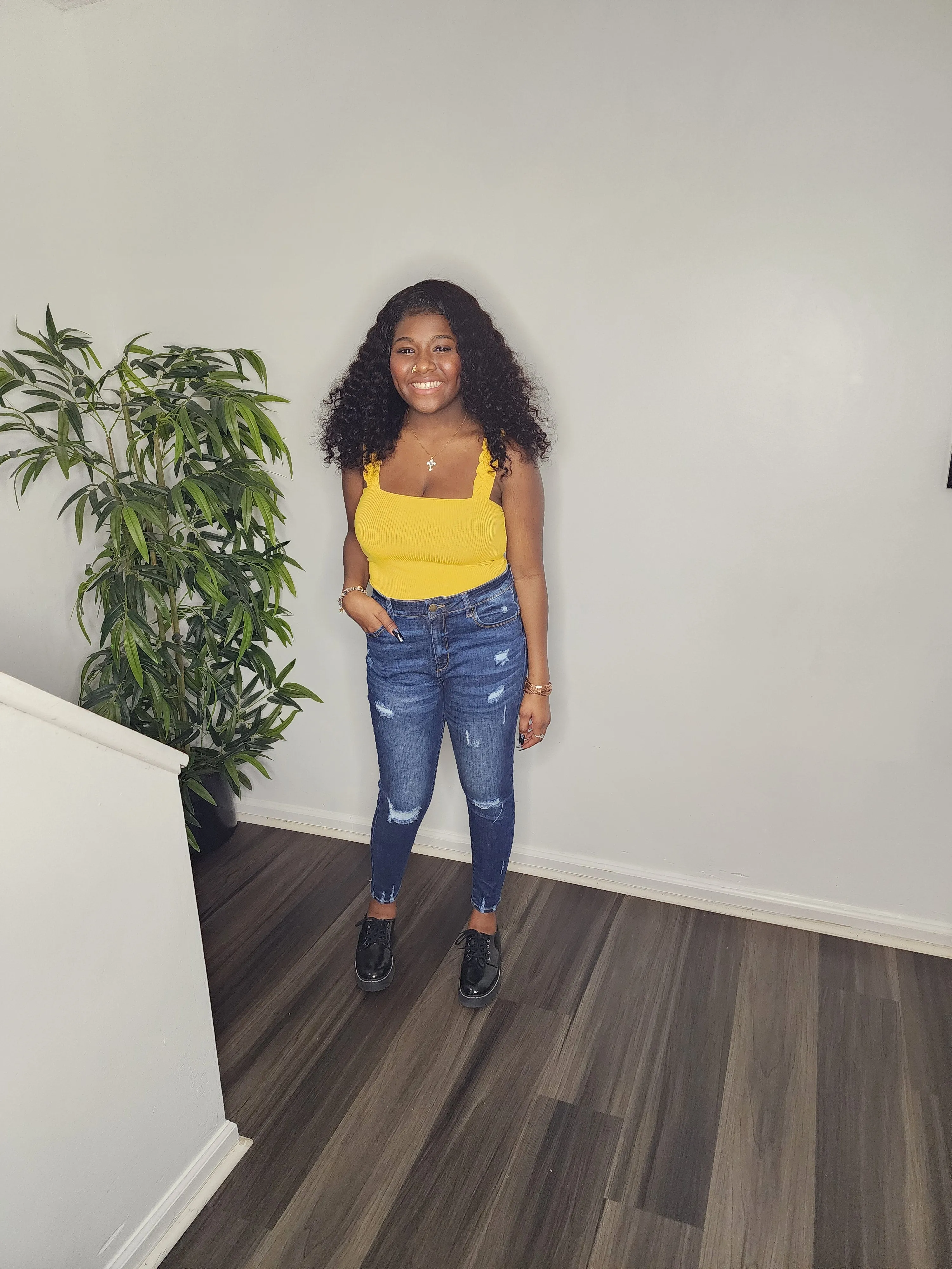 Ruffle Ribbed Bodysuit