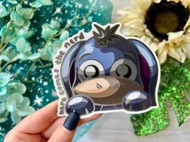 Sad Donkey, Peek-a-Boo - Vinyl Sticker (FREEEEE Shipping!)