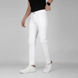SLIM FIVE-POCKET PANTS  -  WHITE