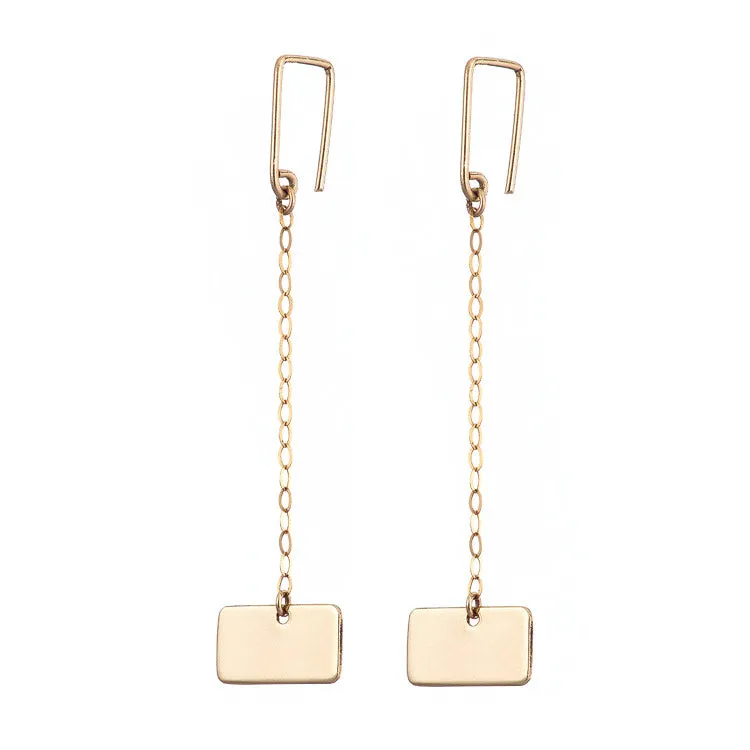 Slip Drop Earrings - 9ct Gold