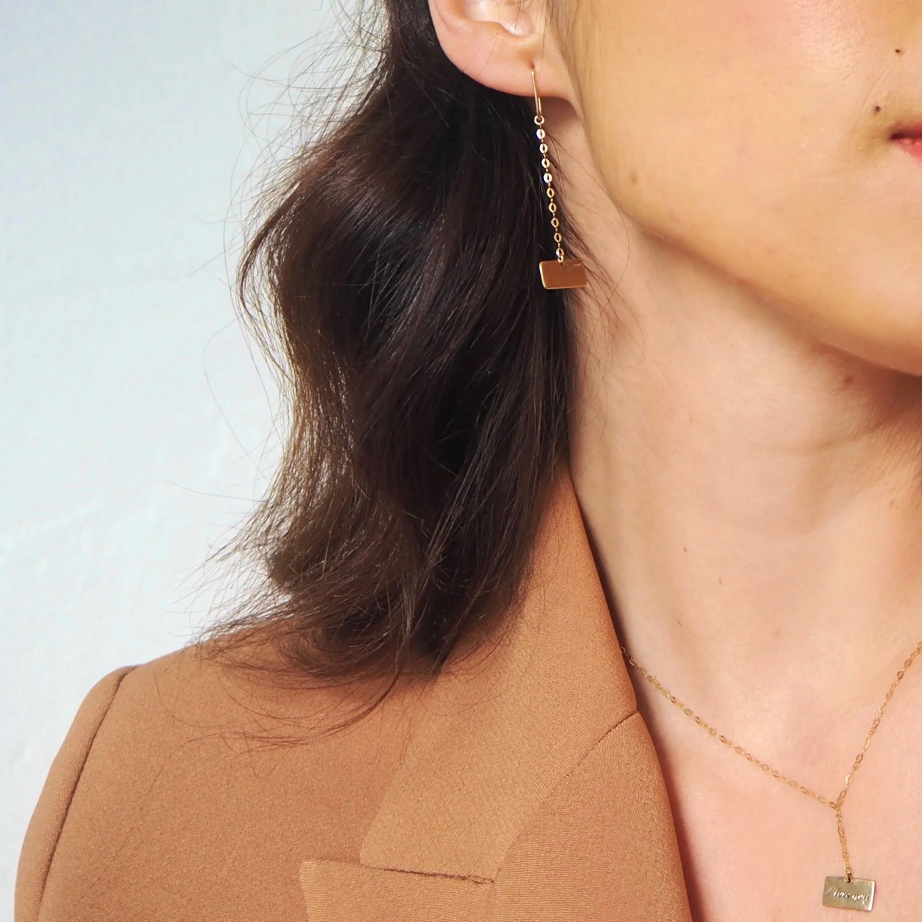 Slip Drop Earrings - 9ct Gold
