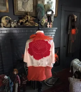 SOLD As seen in Vogue Best Seller Boudoir Queen Cherry Bomb Bed Jacket