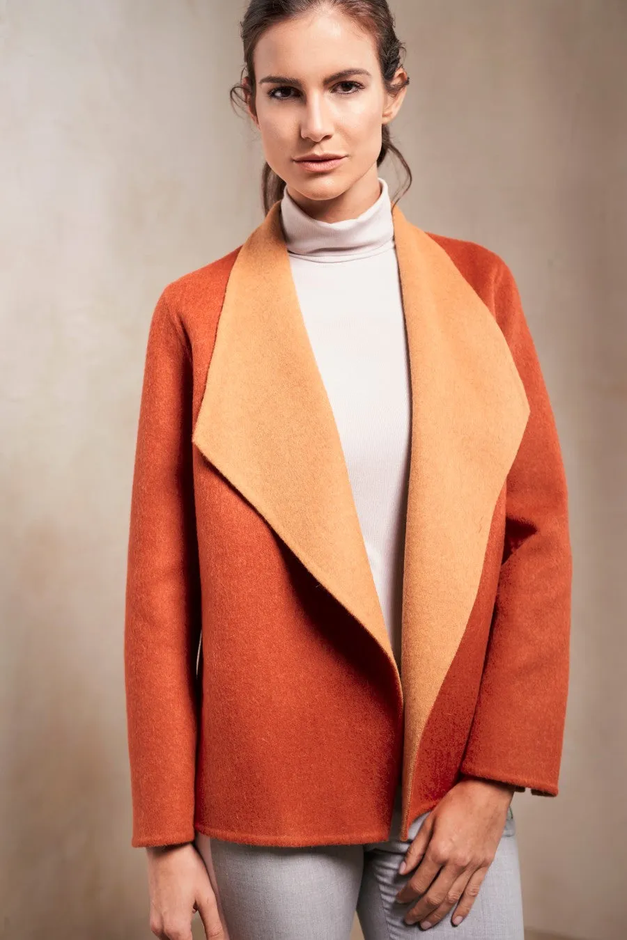 Steffie Coat Baby Alpaca & Wool Color Oxide & Senape