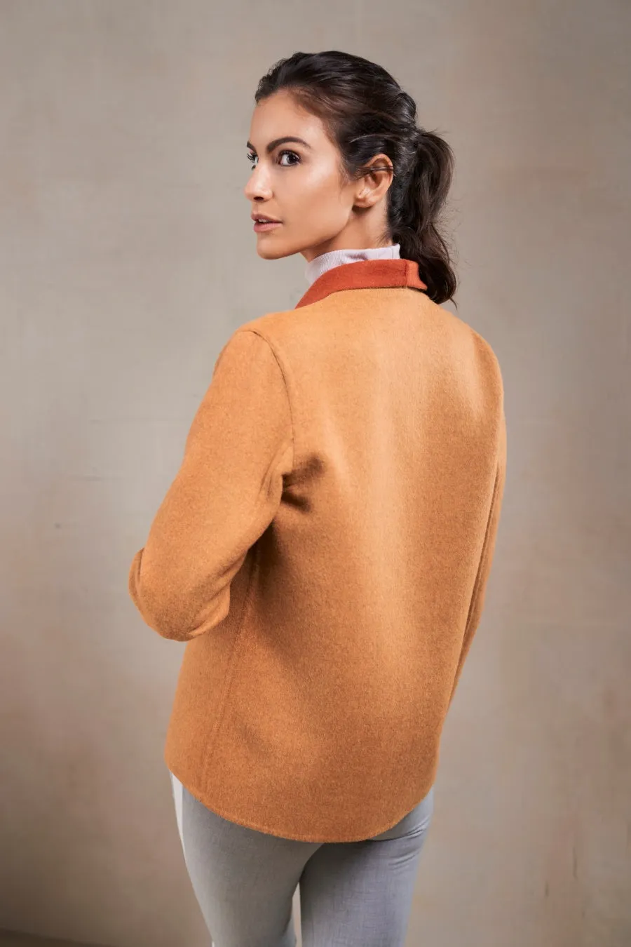 Steffie Coat Baby Alpaca & Wool Color Oxide & Senape