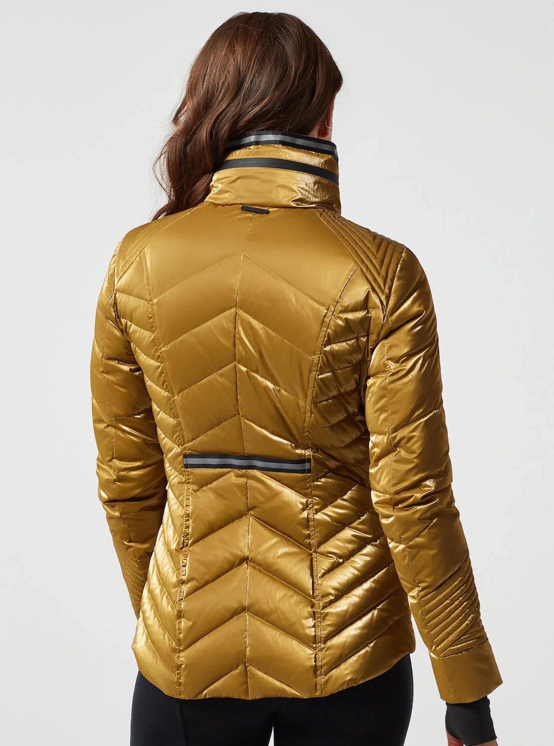 Super Hero Puffer With Reflective Trim - Gold