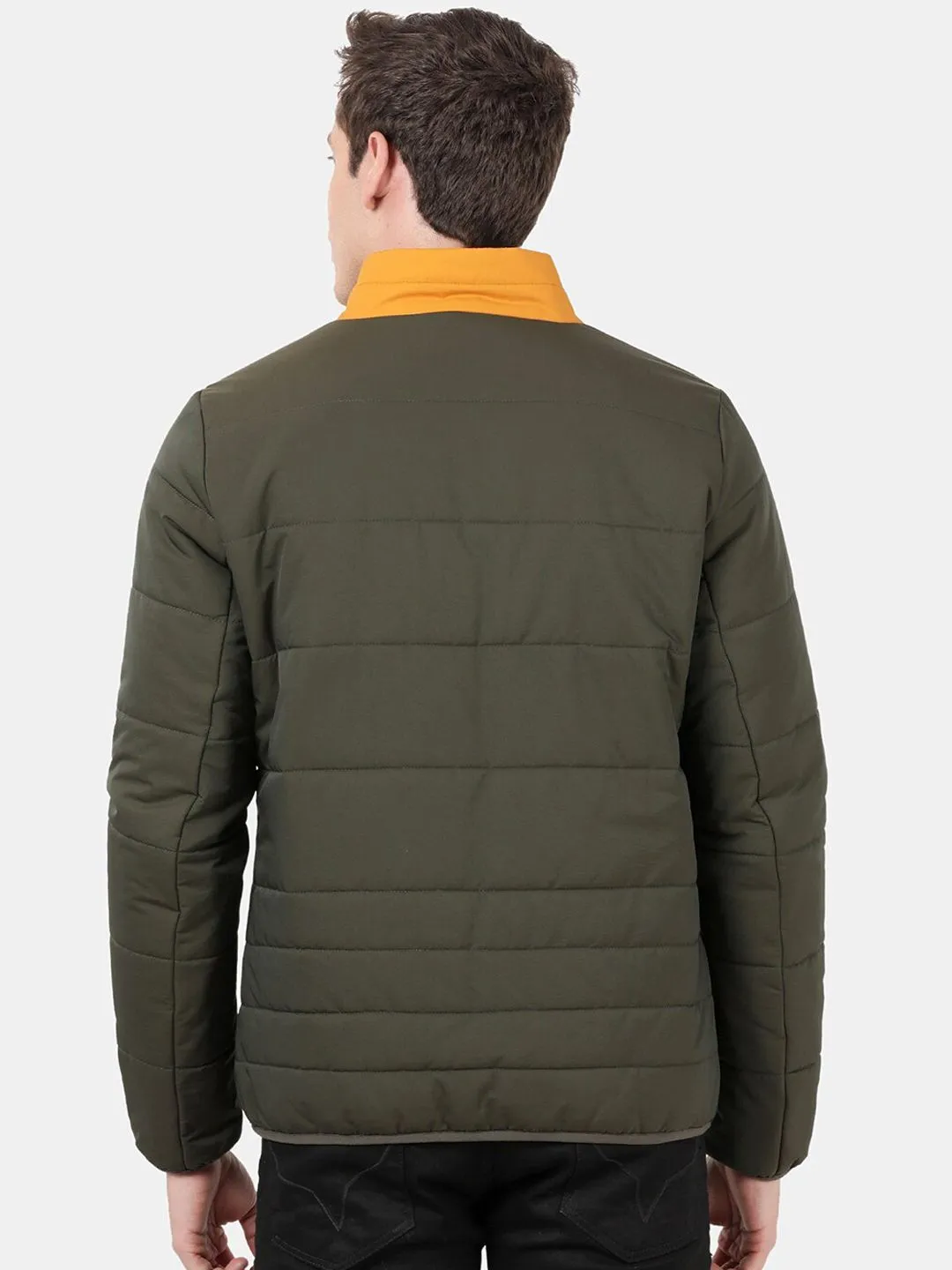 t-base Men Colourblocked Insulator Puffer Jacket