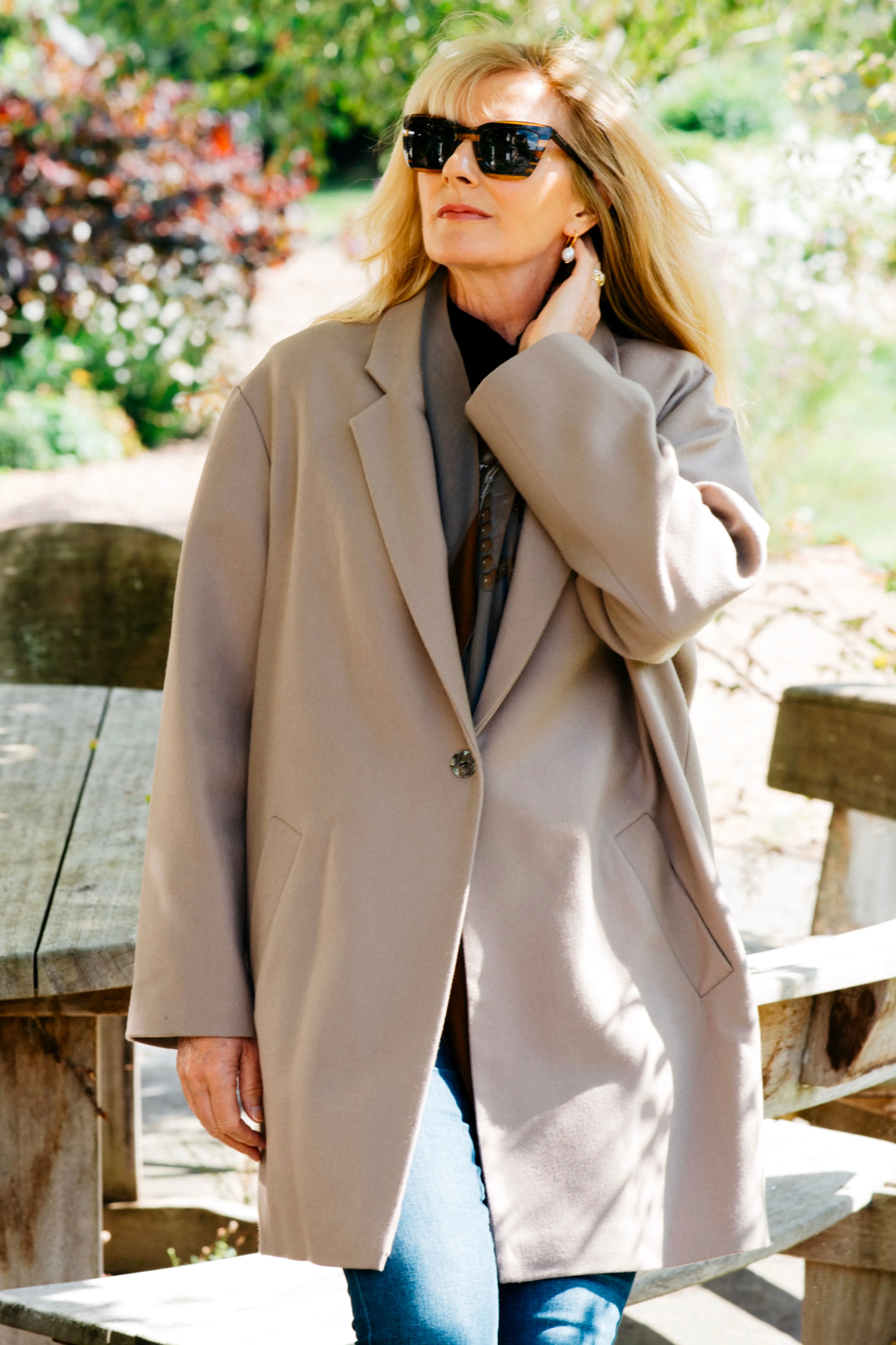 U - THE BOND STREET OVERSIZED JACKET IN SMOKY CAMEL