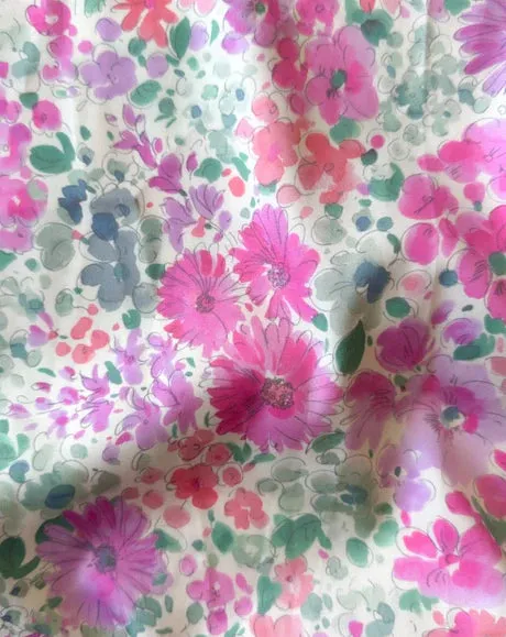 Watercolour Floral Satin Half Slip By Kilo Brava - M - XXXL