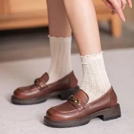 Women Minimalist Casual Soft Leather JK Loafers