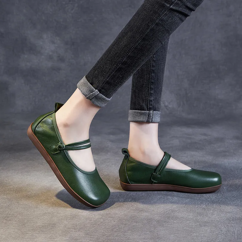 Women Retro Pure Leather Soft Casual Flats