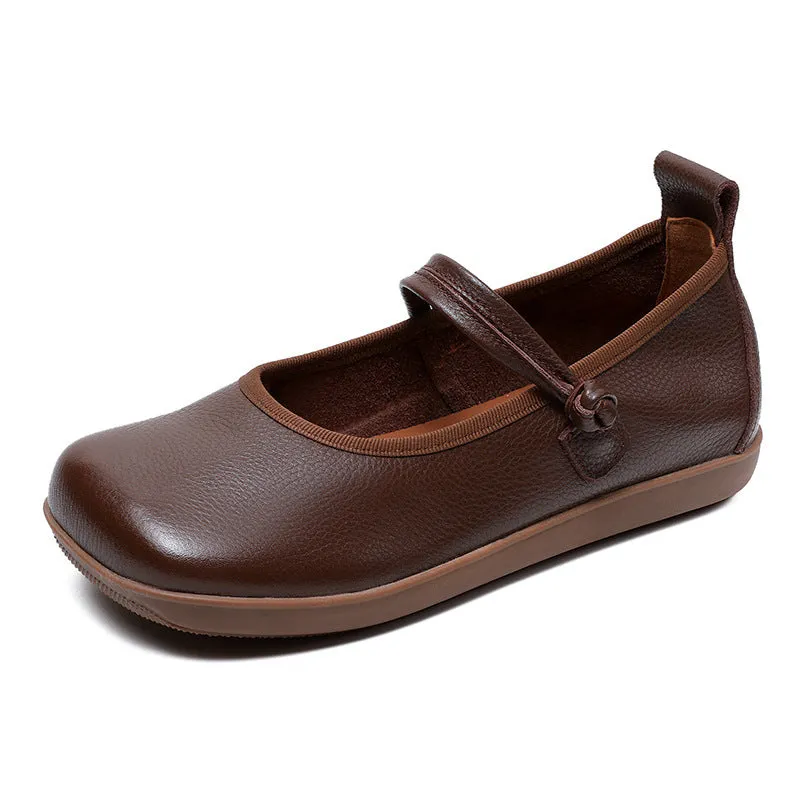 Women Retro Pure Leather Soft Casual Flats