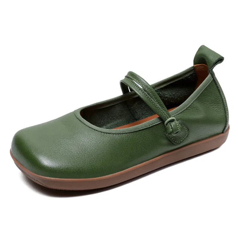 Women Retro Pure Leather Soft Casual Flats
