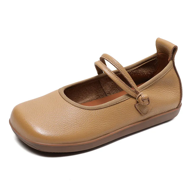 Women Retro Pure Leather Soft Casual Flats
