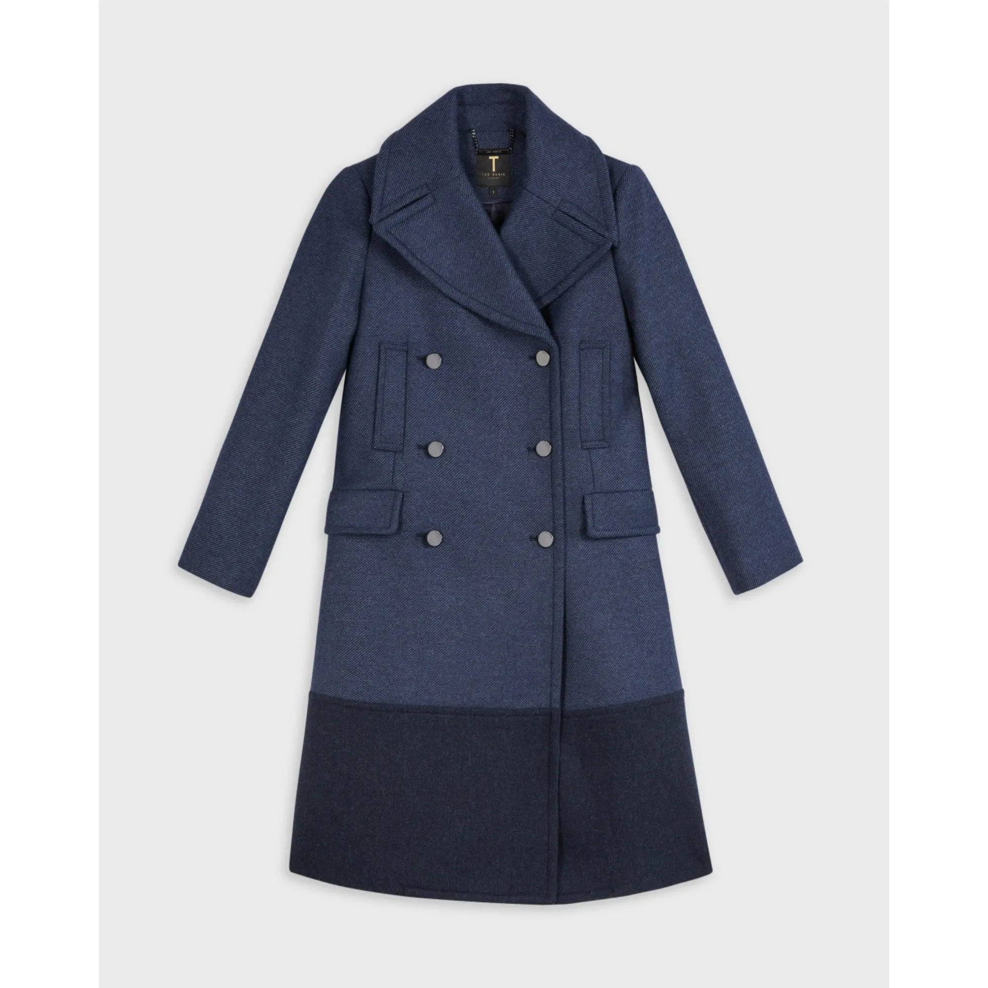 Women Wmo-Hayylii-Long Pea Coat With Oversized Collar - Dk-Navy