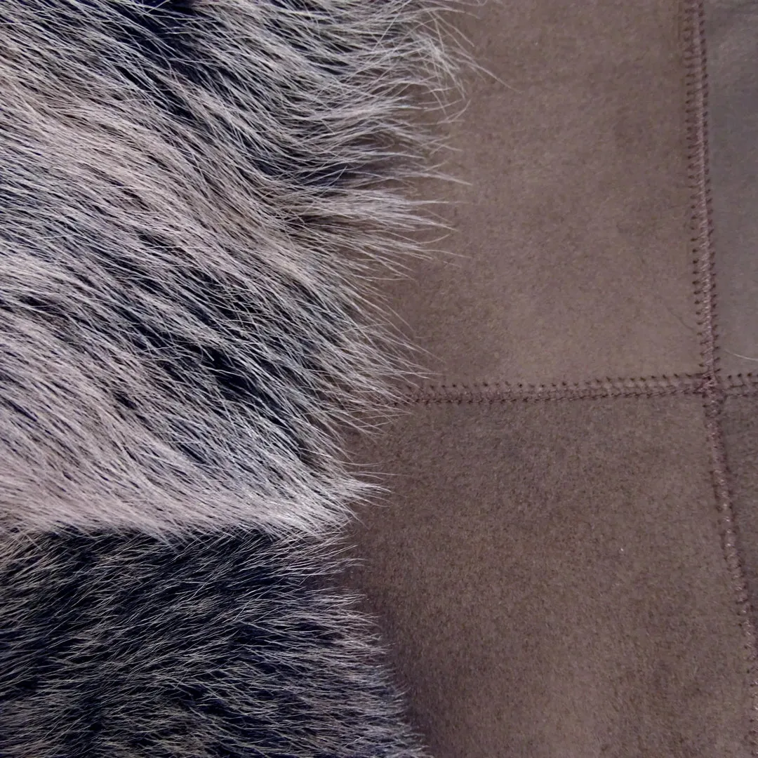 Women's Gold Brown 3/4 Length Warm Luxury Toscana Sheepskin Coat