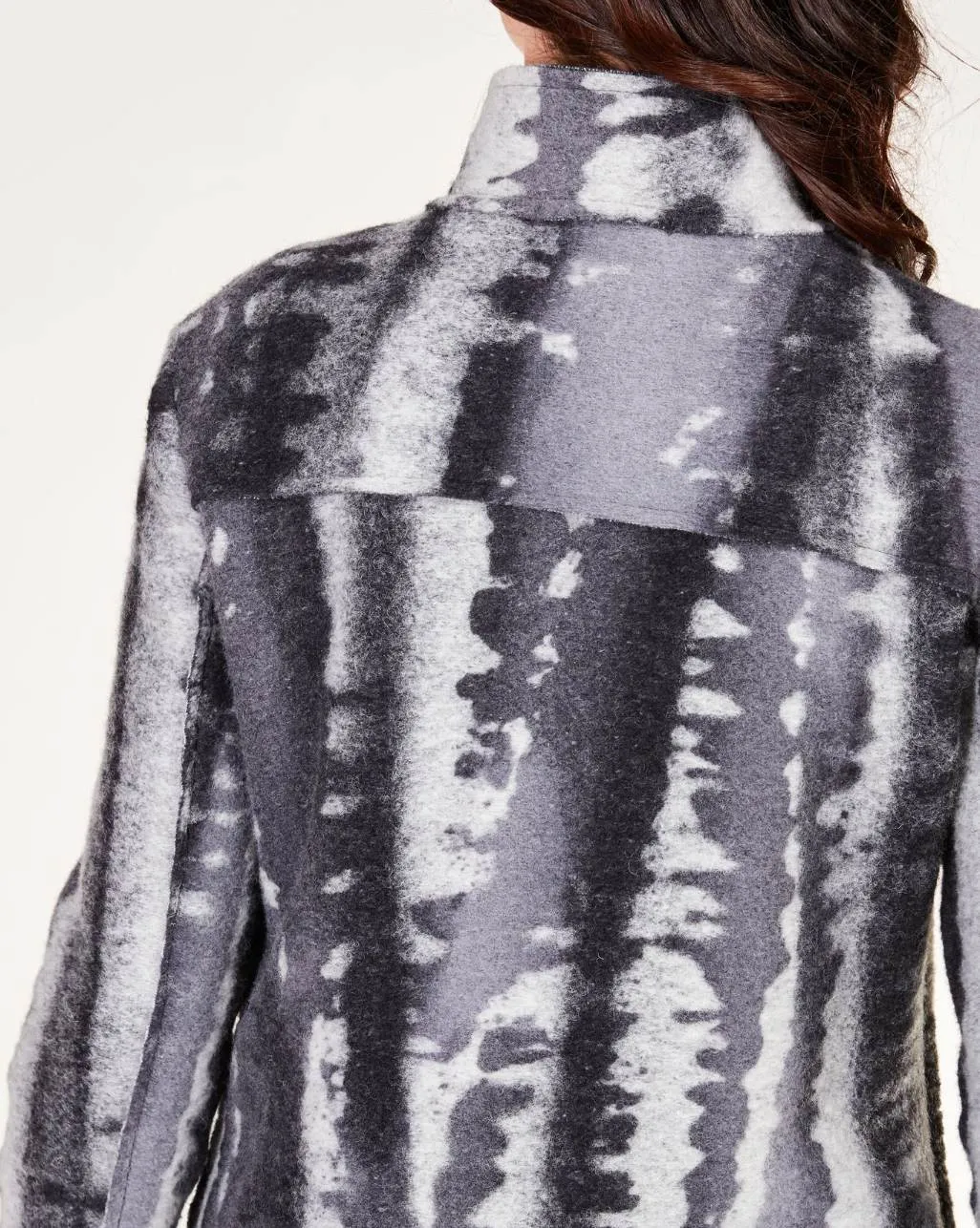 Wool Blend Drip Dye Coat